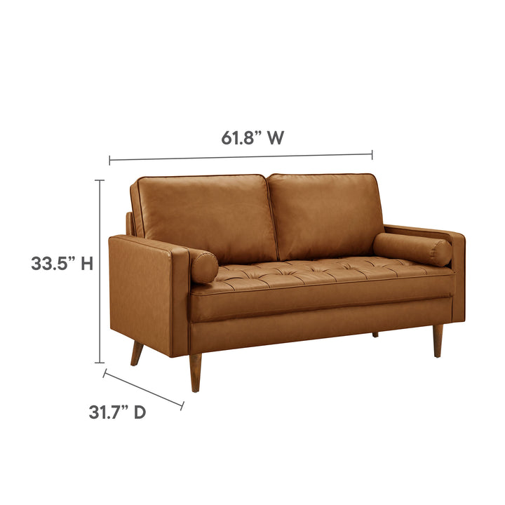 Sophisticate Modern Tufted Vegan Leather Couch