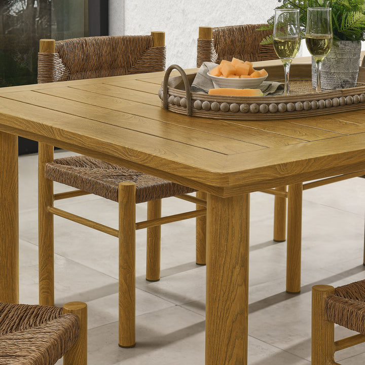 Contemporary Patio Set - Parkland Wicker & Aluminum 7-Piece Outdoor Dining Collection by Modway