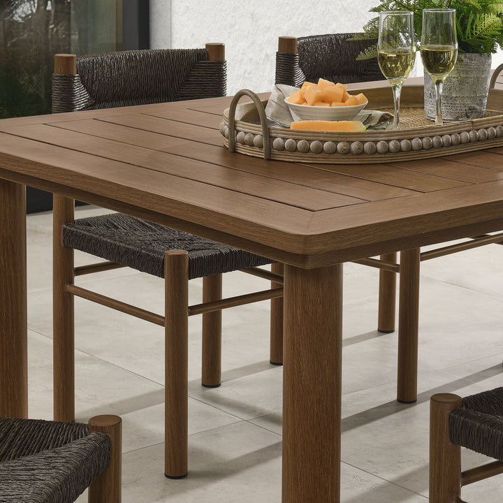 Contemporary Patio Set - Parkland Wicker & Aluminum 7-Piece Outdoor Dining Collection by Modway