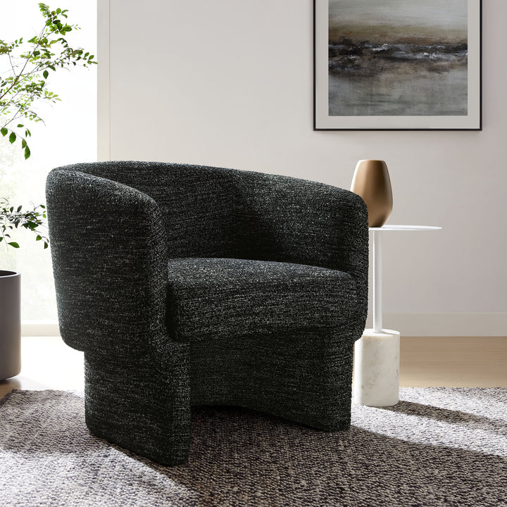 Mellow Boucle Fabric Barrel Accent Chair