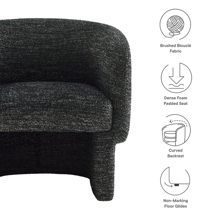 Mellow Boucle Fabric Barrel Accent Chair
