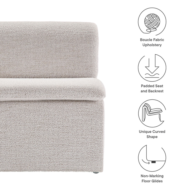 Desert Boucle Upholstered Armless Accent Chair