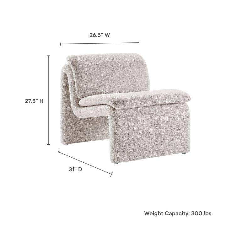 Desert Boucle Upholstered Armless Accent Chair
