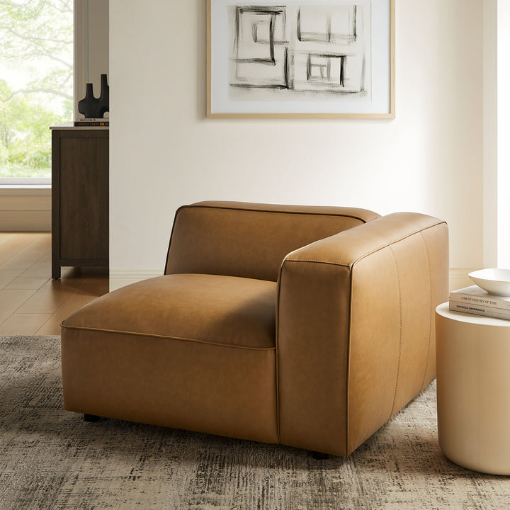 Stylish Comfort Await You in the Upholstered Vegan Leather Right Armchair by Modway