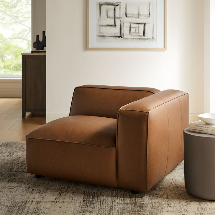 Stylish Comfort Await You in the Upholstered Vegan Leather Right Armchair by Modway