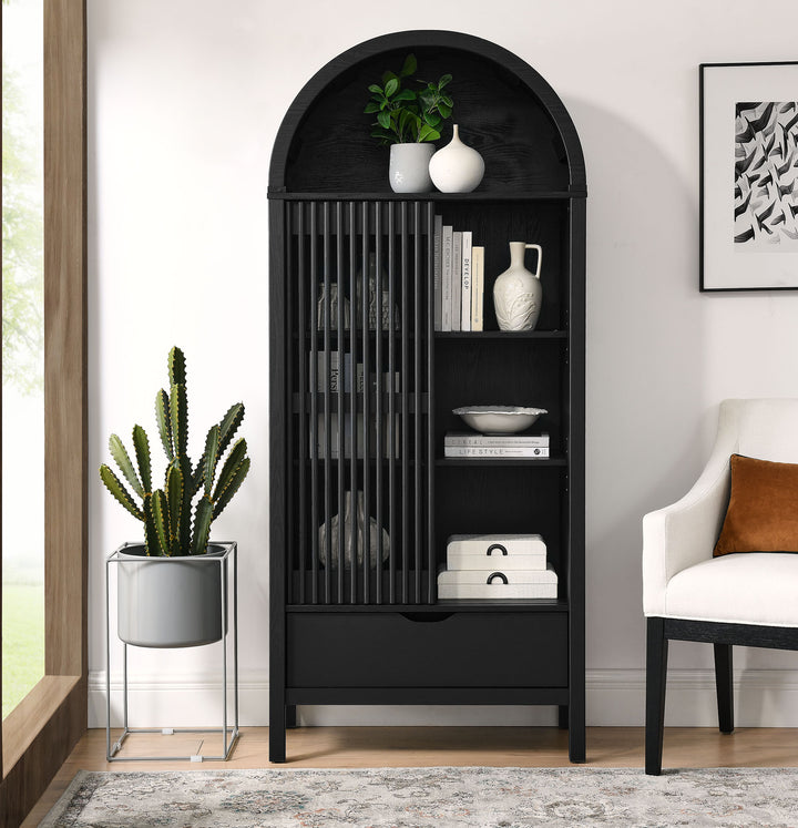 Sophisticated Storage Showcase - Vaughn 71" Tall Curved Display Cabinet by Modway