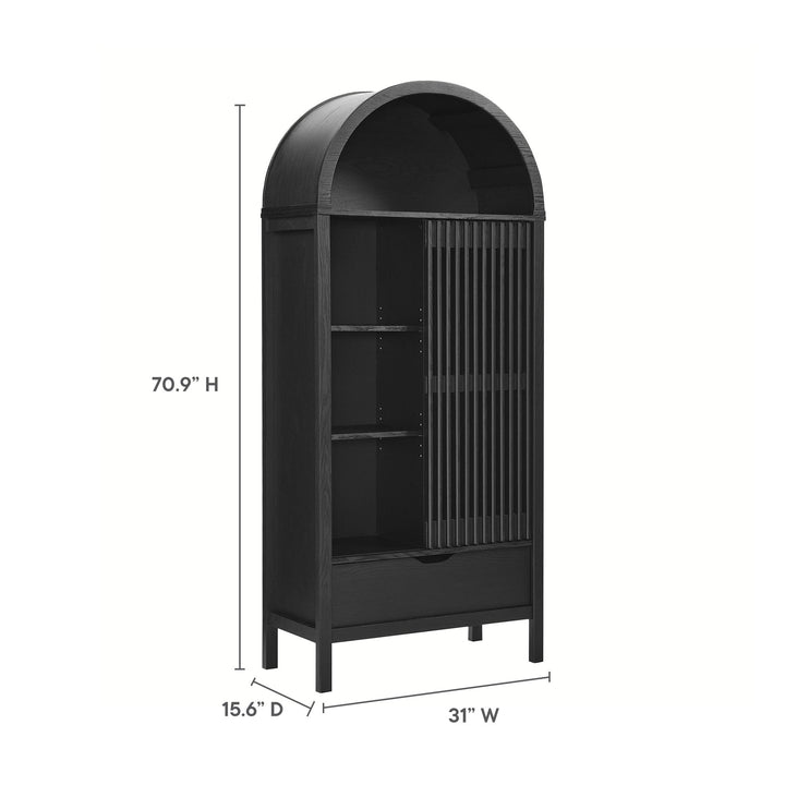 Sophisticated Storage Showcase - Vaughn 71" Tall Curved Display Cabinet by Modway