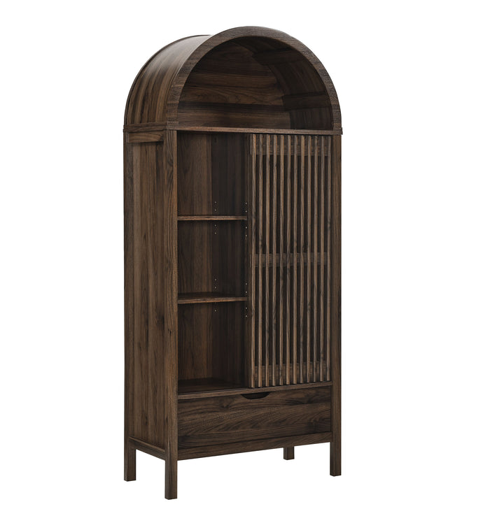 Sophisticated Storage Showcase - Vaughn 71" Tall Curved Display Cabinet by Modway