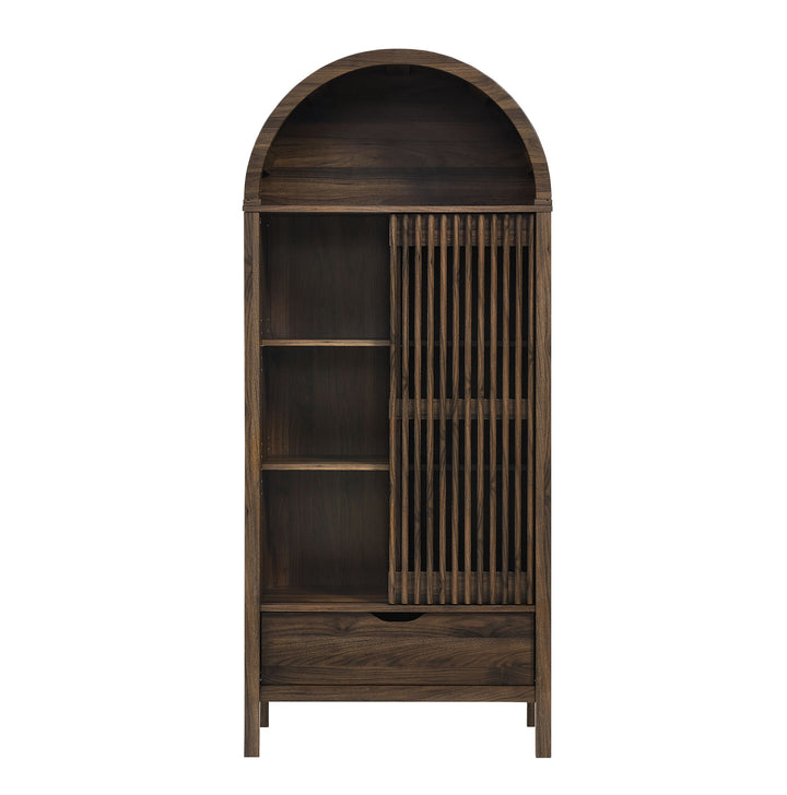 Sophisticated Storage Showcase - Vaughn 71" Tall Curved Display Cabinet by Modway