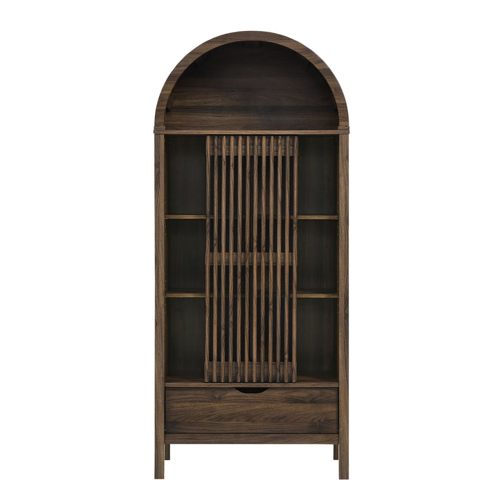 Sophisticated Storage Showcase - Vaughn 71" Tall Curved Display Cabinet by Modway