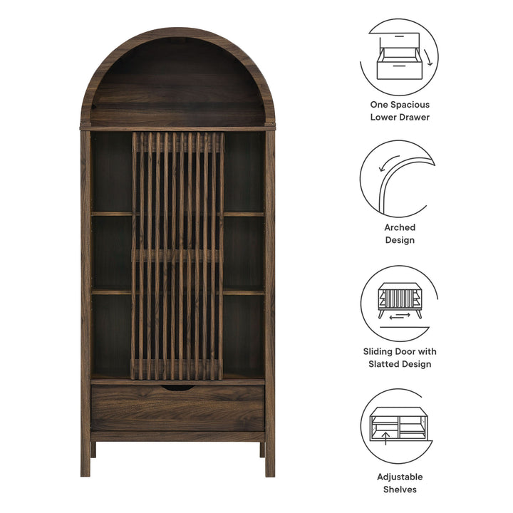 Sophisticated Storage Showcase - Vaughn 71" Tall Curved Display Cabinet by Modway