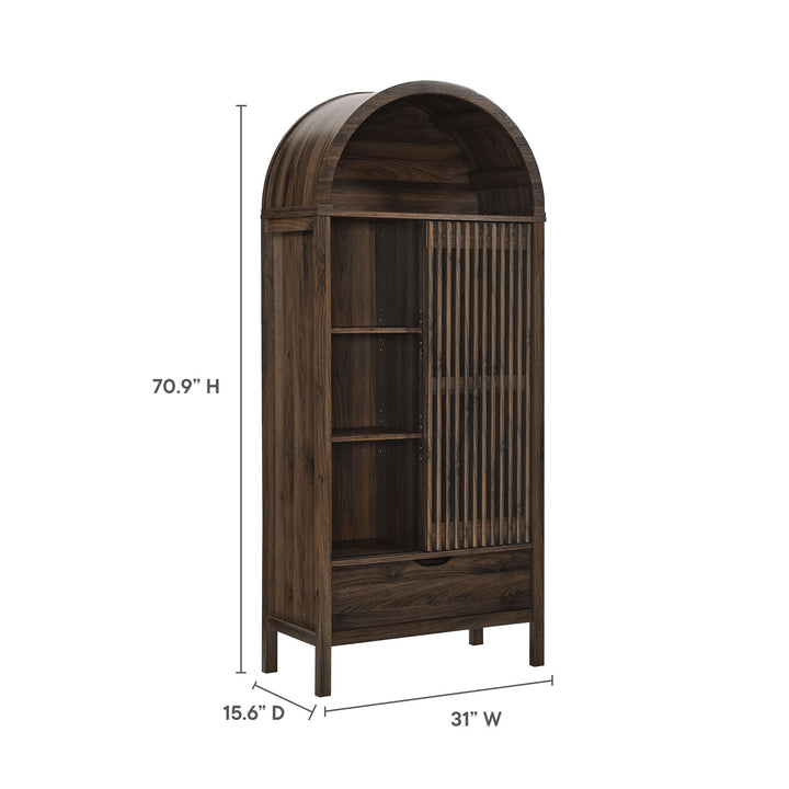 Sophisticated Storage Showcase - Vaughn 71" Tall Curved Display Cabinet by Modway