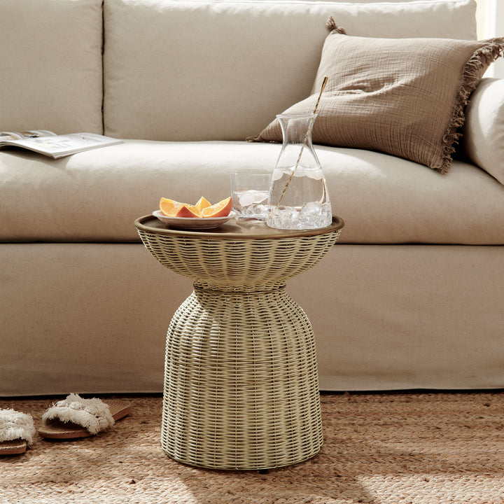 Breeze Round Wicker Accent Table