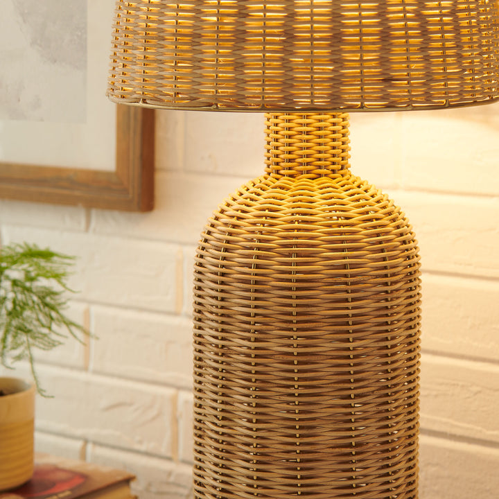 Eco-Chic Wicker Lamp