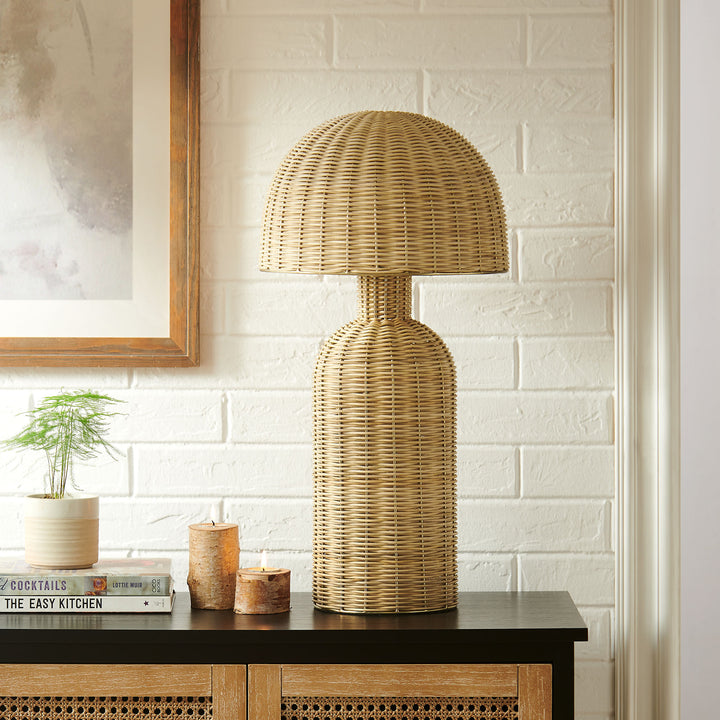 Eco-Chic Wicker Lamp