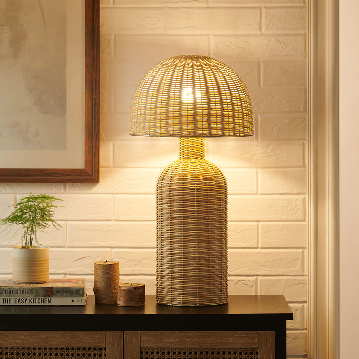 Eco-Chic Wicker Lamp