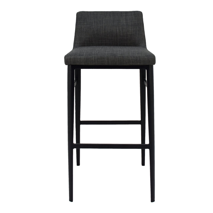 Elegant Low-Back Charcoal Stool