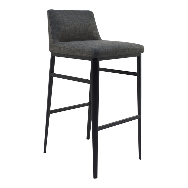 Elegant Low-Back Charcoal Stool