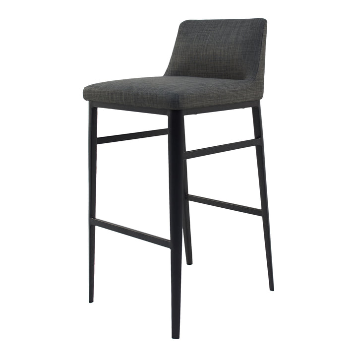 Elegant Low-Back Charcoal Stool