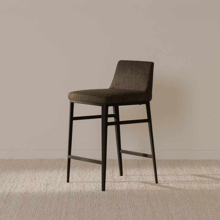 Elegant Low-Back Charcoal Stool