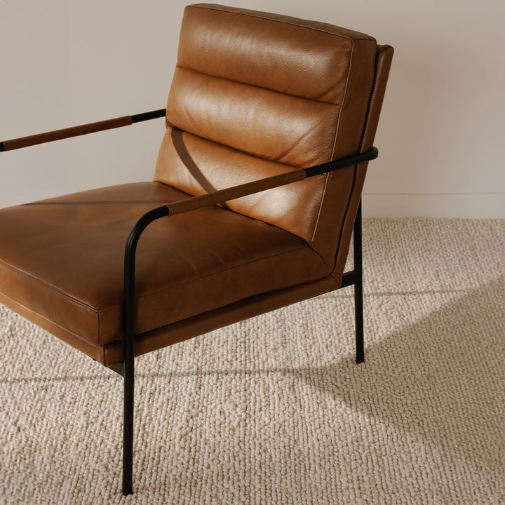 Vintage-Inspired Leather Armchair with Modern Twist