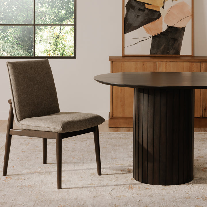 Retro Elegance Dining Duo: Curved Back Rubberwood Chairs