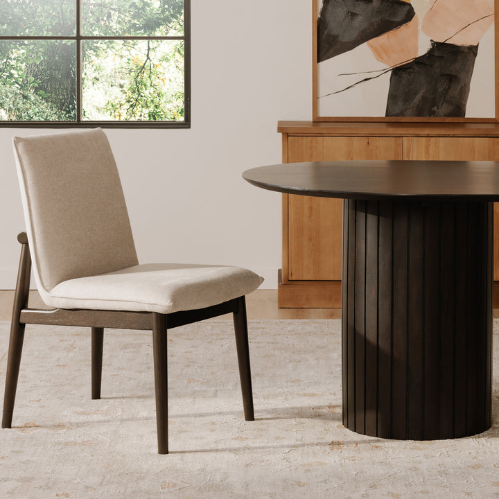 Retro Elegance Dining Duo: Curved Back Rubberwood Chairs