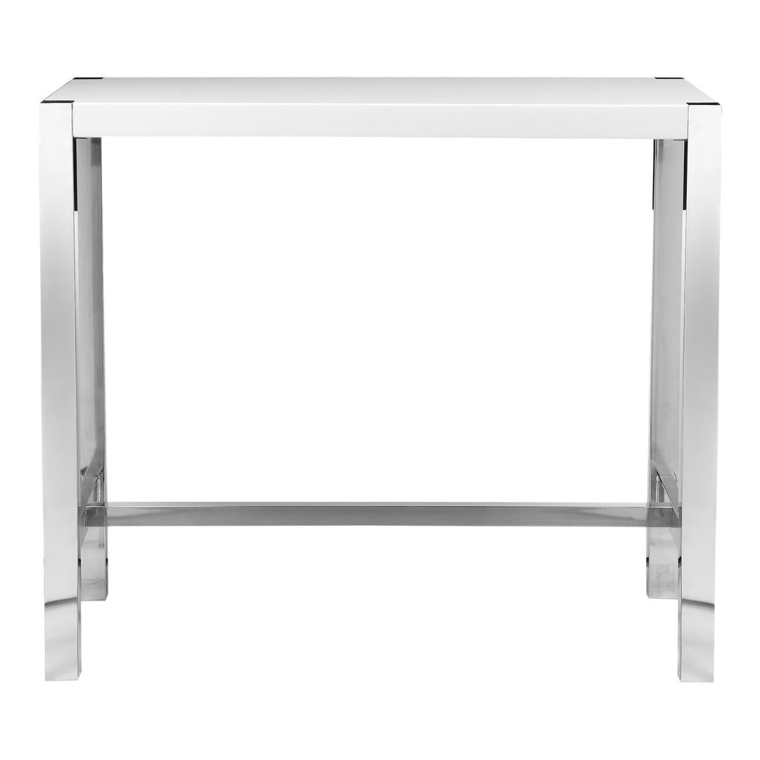 Sleek Contemporary Bar Unit - High Gloss Lacquer & Stainless Steel