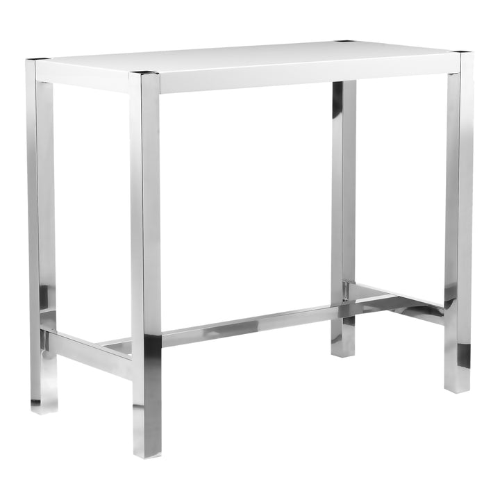 Sleek Contemporary Bar Unit - High Gloss Lacquer & Stainless Steel