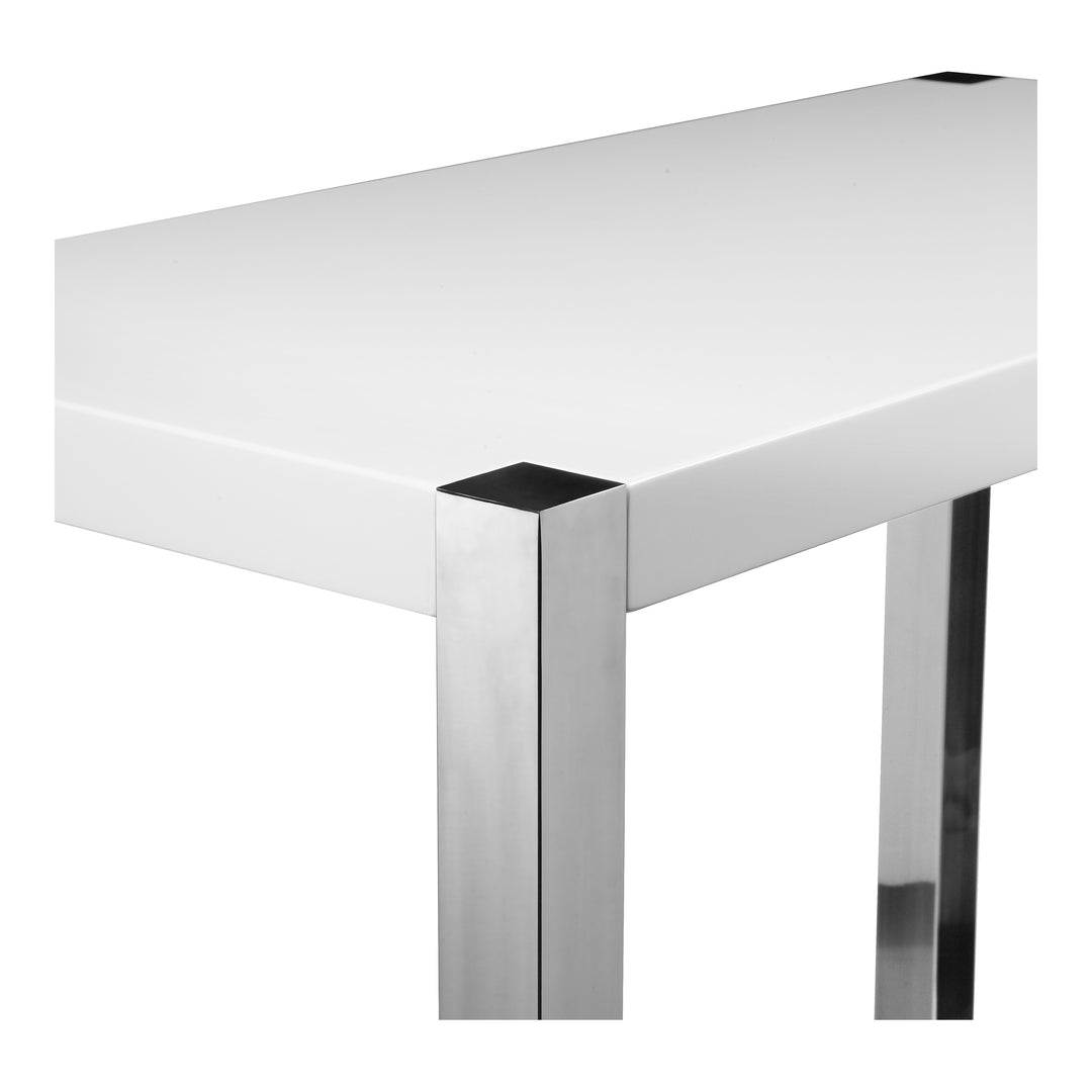 Sleek Contemporary Bar Unit - High Gloss Lacquer & Stainless Steel