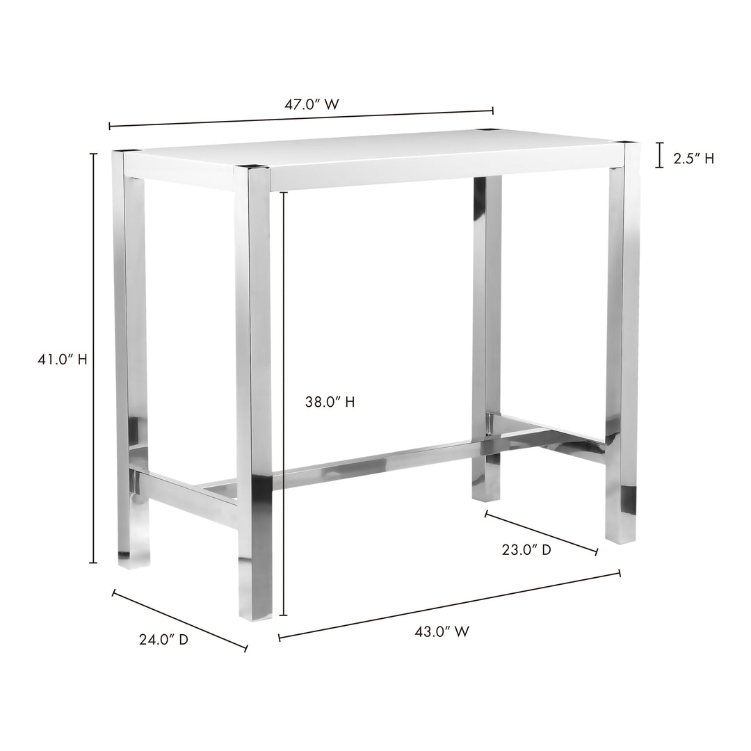 Sleek Contemporary Bar Unit - High Gloss Lacquer & Stainless Steel