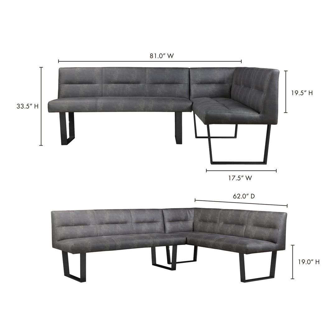 Modern Chic Corner Dining Bench