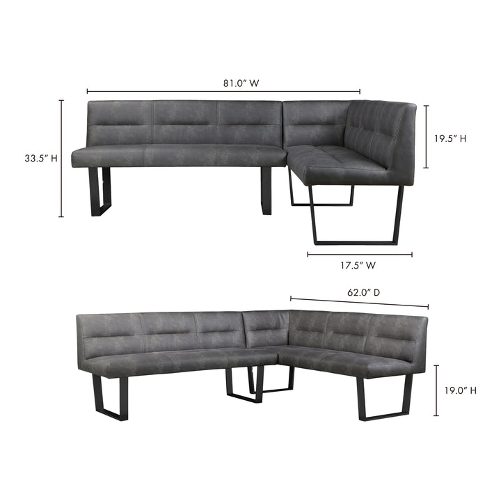 Modern Chic Corner Dining Bench