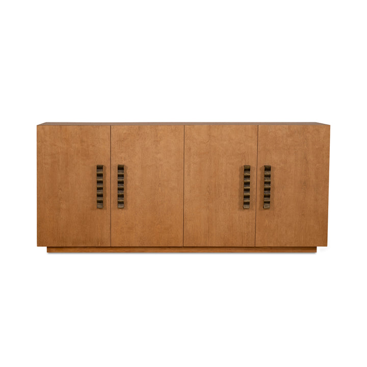 Modern Wave Sideboard: Sustainable Birch & Brass Beauty