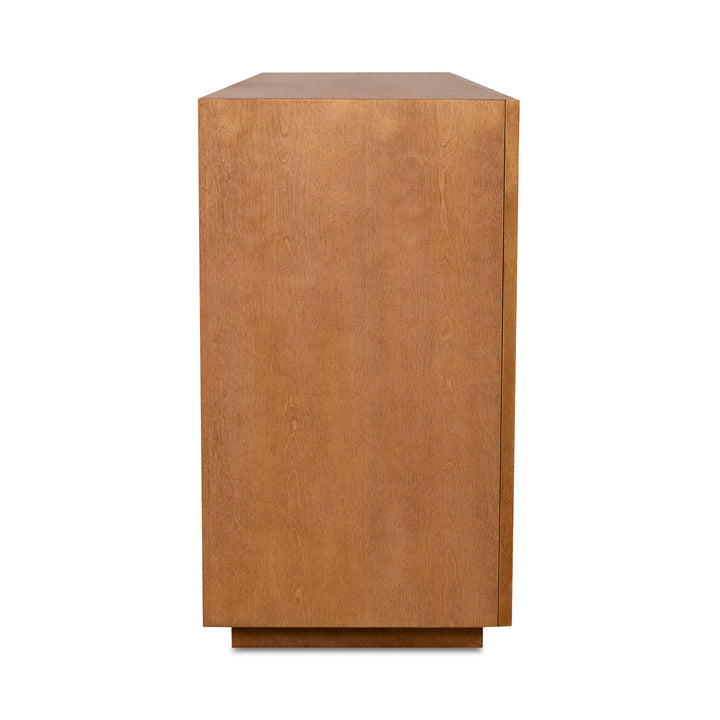 Modern Wave Sideboard: Sustainable Birch & Brass Beauty