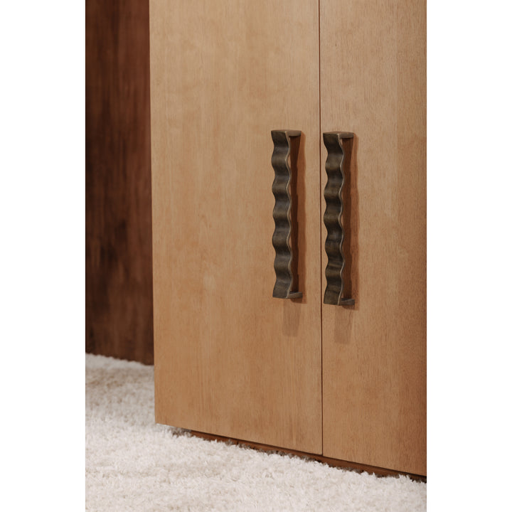 Modern Wave Sideboard: Sustainable Birch & Brass Beauty