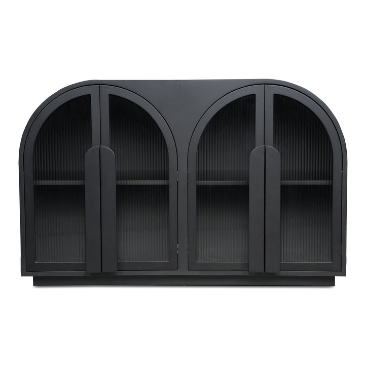 Parisian-Inspired Arched Glass Display Cabinet