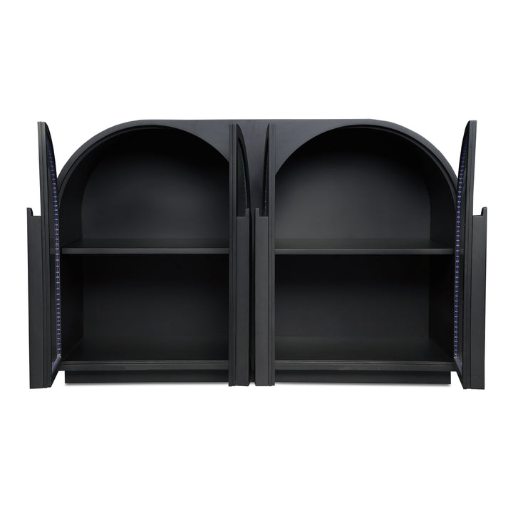 Parisian-Inspired Arched Glass Display Cabinet