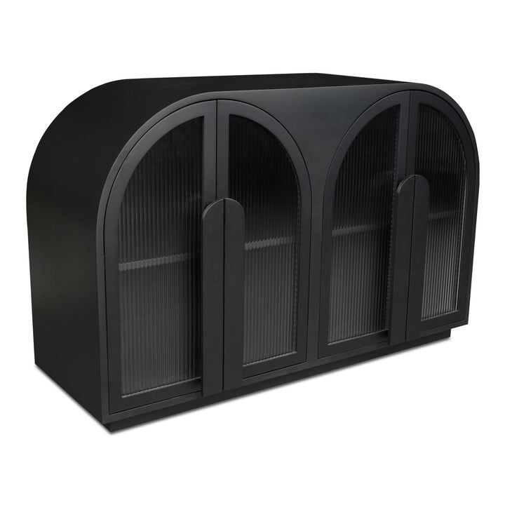Parisian-Inspired Arched Glass Display Cabinet