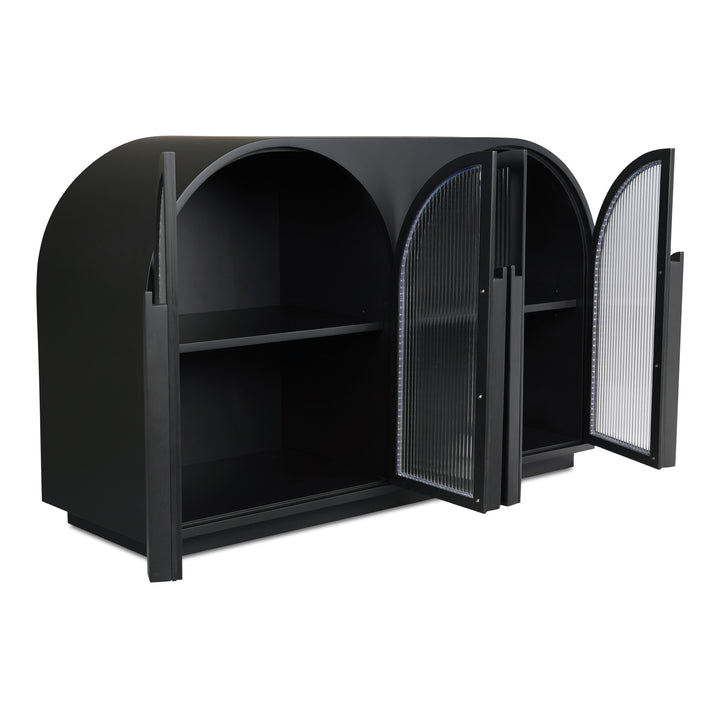Parisian-Inspired Arched Glass Display Cabinet