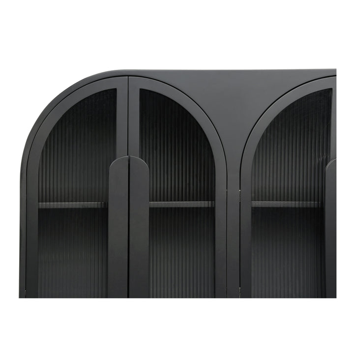Parisian-Inspired Arched Glass Display Cabinet