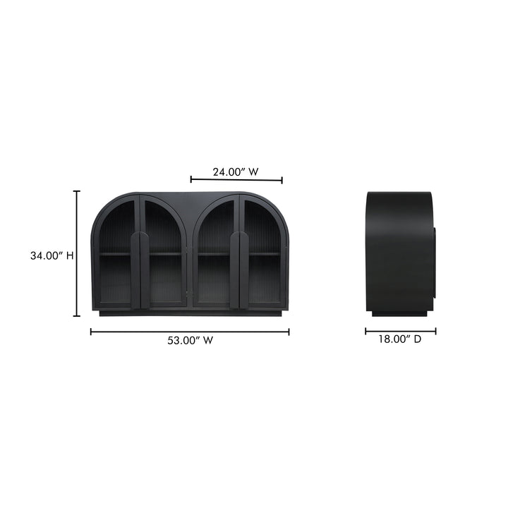 Parisian-Inspired Arched Glass Display Cabinet