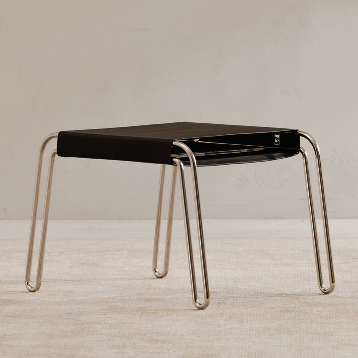 Vintage-Inspired Leather Dining Stool