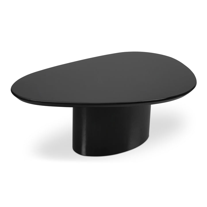 Modern Sculpture Espresso Table: Ivory White & Black High Gloss