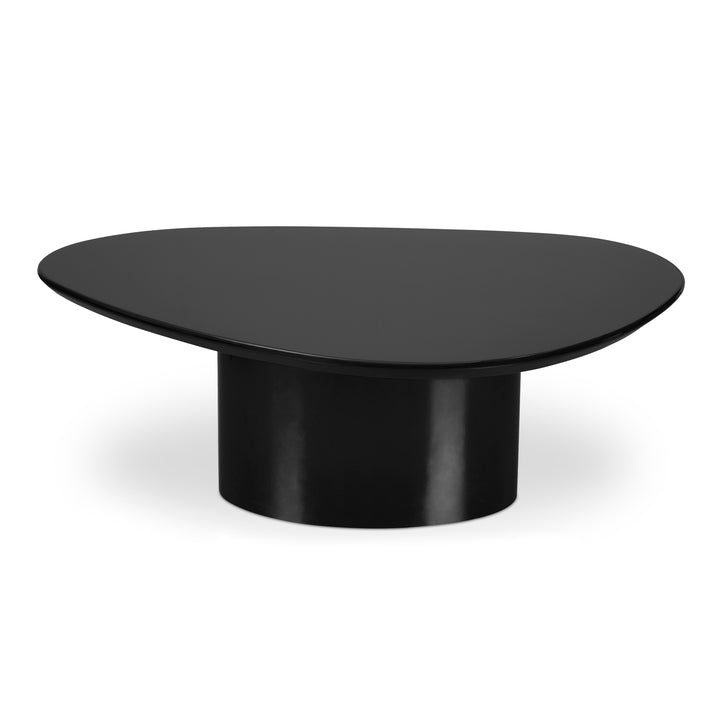 Modern Sculpture Espresso Table: Ivory White & Black High Gloss