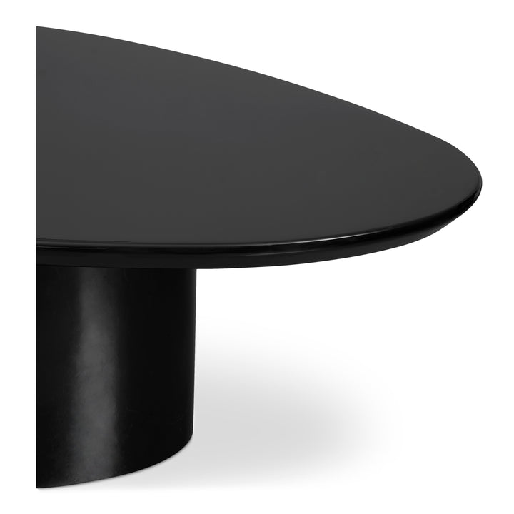 Modern Sculpture Espresso Table: Ivory White & Black High Gloss