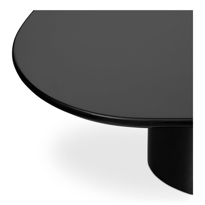 Modern Sculpture Espresso Table: Ivory White & Black High Gloss
