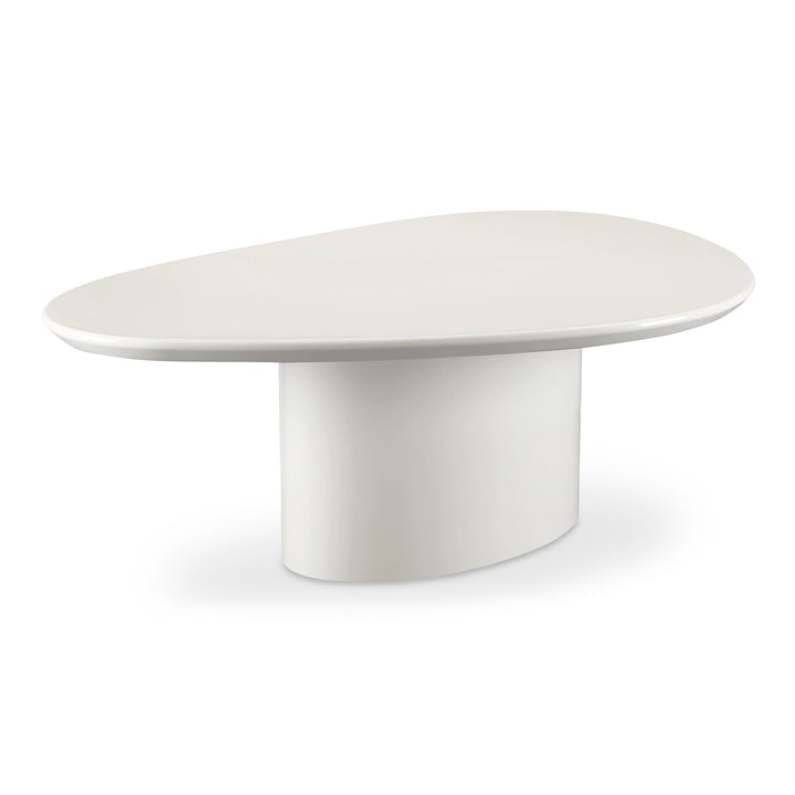 Modern Sculpture Espresso Table: Ivory White & Black High Gloss