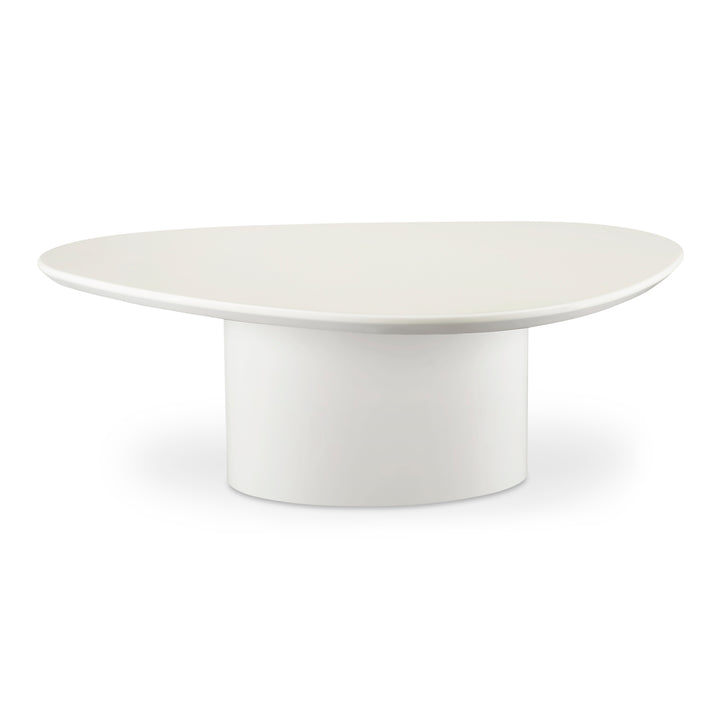 Modern Sculpture Espresso Table: Ivory White & Black High Gloss