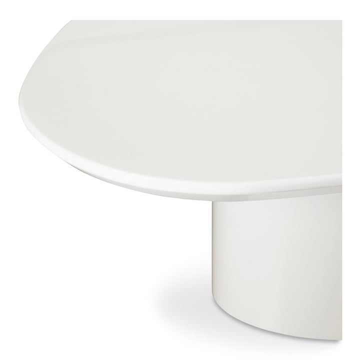 Modern Sculpture Espresso Table: Ivory White & Black High Gloss